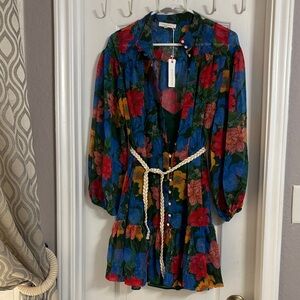 NWT-Olivaceous Blue Floral Dress